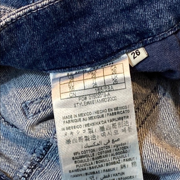 Guess Blue Asymmetrical Distressed Mini Skirt with Embellishments - Picture 5 of 7